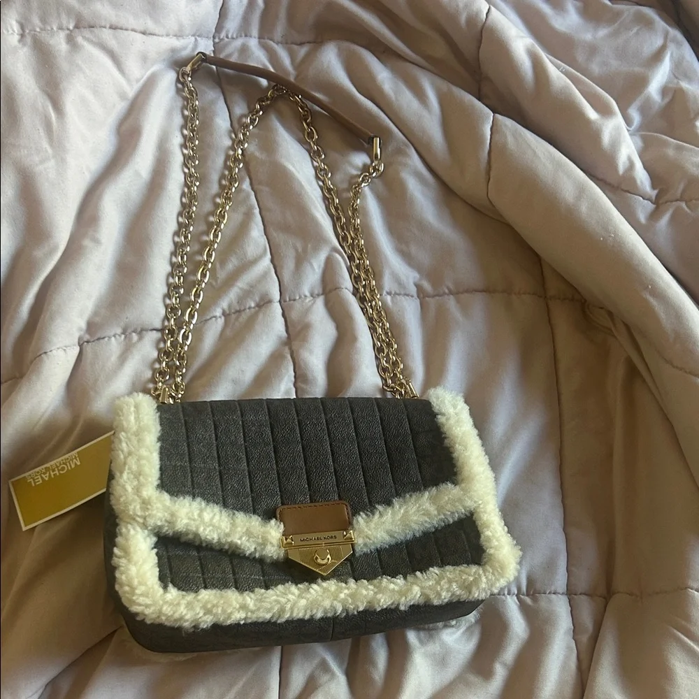 MICHAEL Michael Kors‎ Brown and Cream Quilted Shoulder Bag